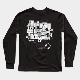 Electronic Music Producer With Synthesizer and Drum Machine Long Sleeve T-Shirt